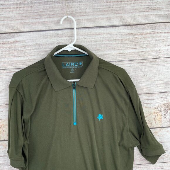Laird Limited Edition 1/4 Zip Turtle Embroidered Polo Shirt Men's Size XL Green‎ - Picture 3 of 8